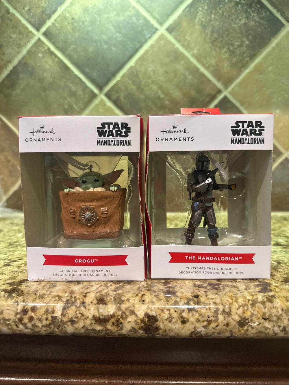 New Hallmark Christmas Ornament Star Wars Bundle Set Mandalorian Grogu Red Box